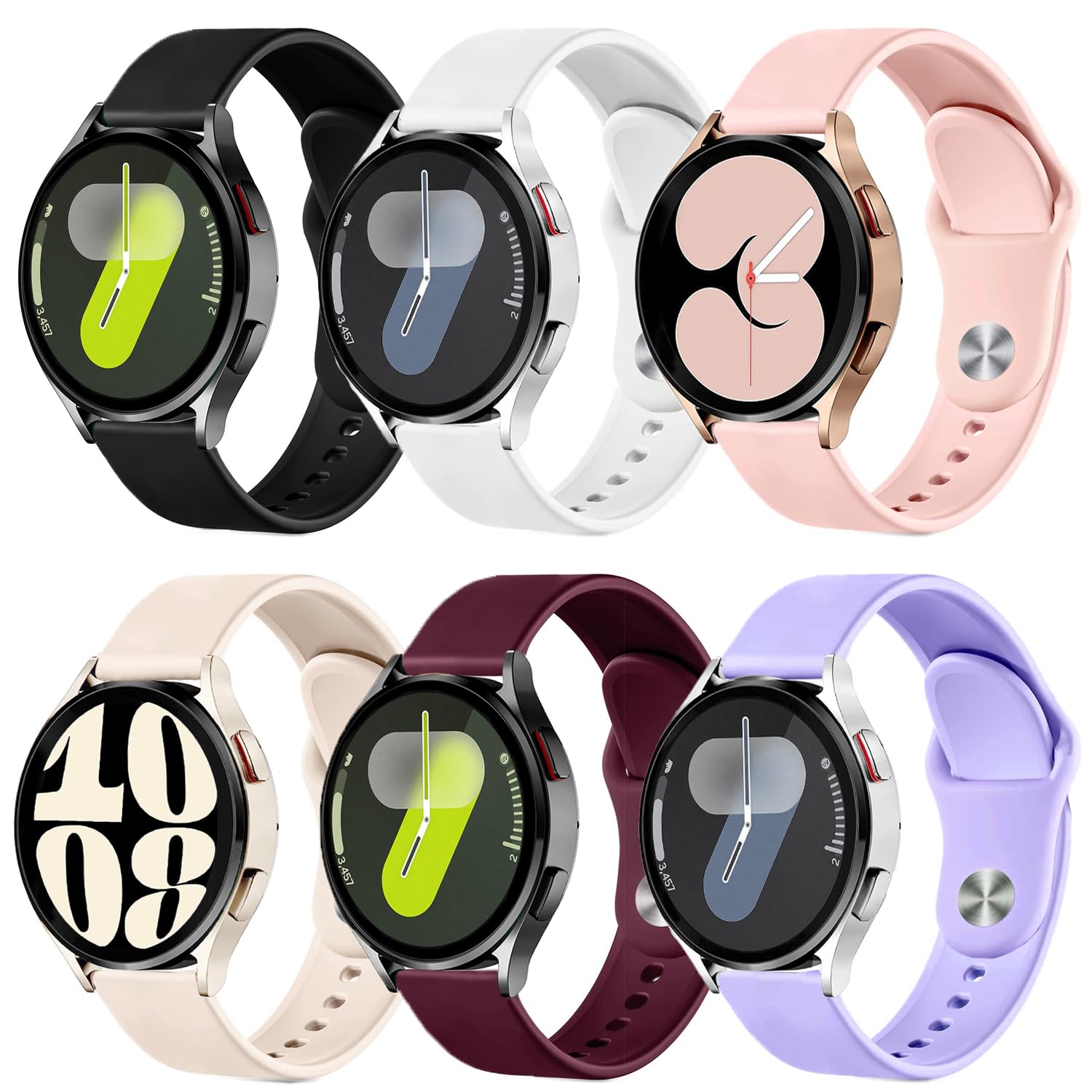 VELULYX Silicone Strap for Galaxy Watch 7/FE/6/5/4 40mm 44mm