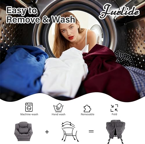 Miniatura 8 de Silla perezosa con otomana, cómoda silla de descanso de tela con almohada lumbar y reposapiés plegable, sillón de lectura para dormitorio, sala de