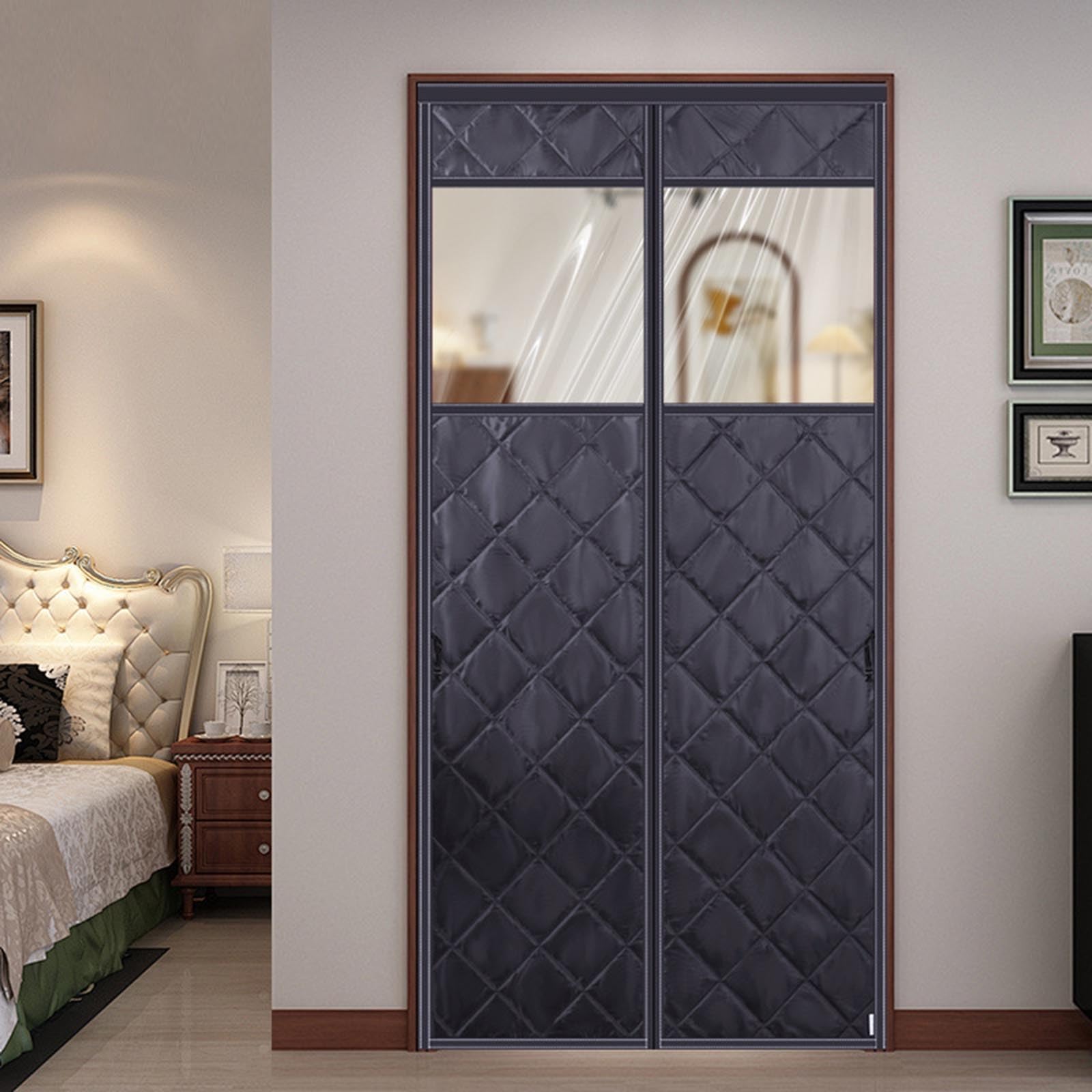 Couverture de porte magnétique thermique coupe-vent 90x200cm