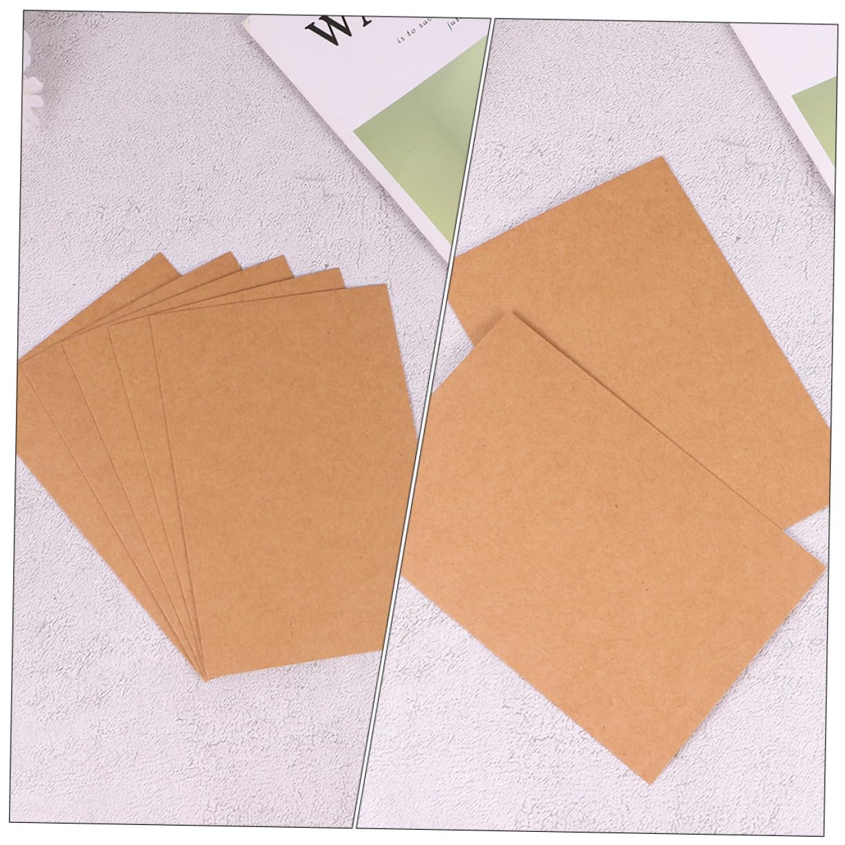 WOONEKY 150 piezas Tarjetas Kraft para DIY Multiusos para Mensajes y Felicitaciones Cartulina Ecológica para Pintura y Escritura Creativa para Postales y Notas Personalizadas
