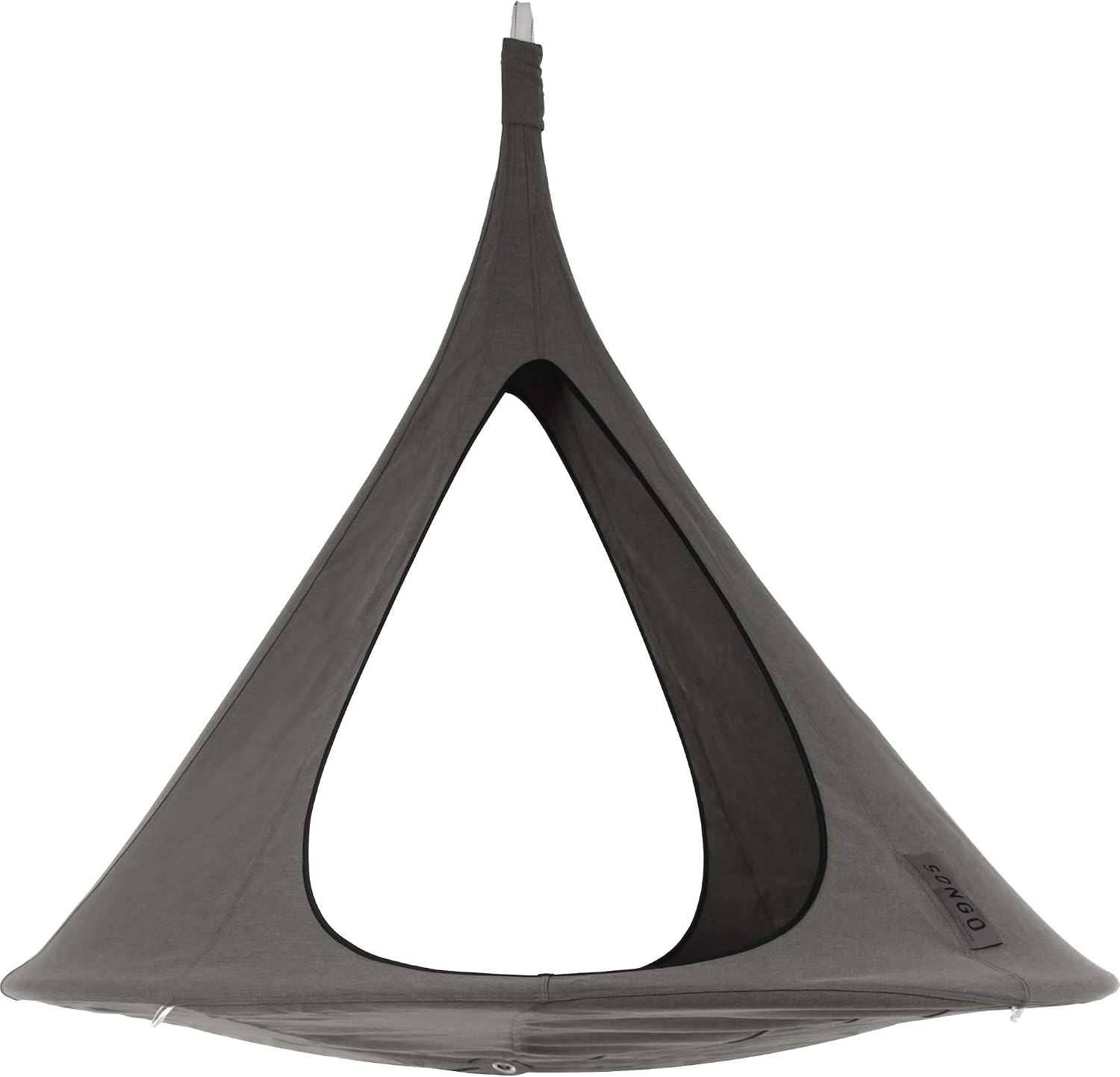 Vivere Cacoon Hanging Songo Chair- Indoor/Outdoor Olefin Canvas- 440 lb Capacity (Moon)