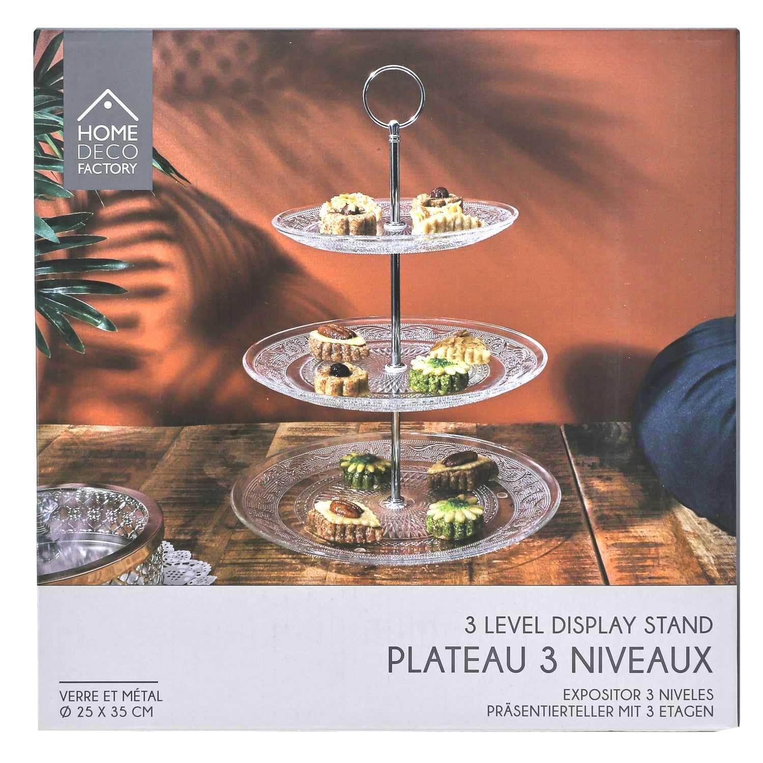 Tortiera A 3 Piani In Vetro HOME DECO FACTORY - 25/20/15 Cm - Foto 11