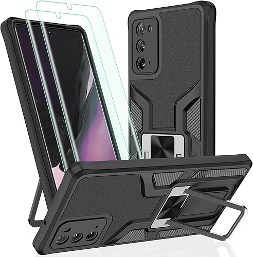 Funda para Note 20 5G, funda para Galaxy Note 20 0.18 oz con protector de pantalla de TPU flexible autorreparable 2 unidades, funda de grado militar