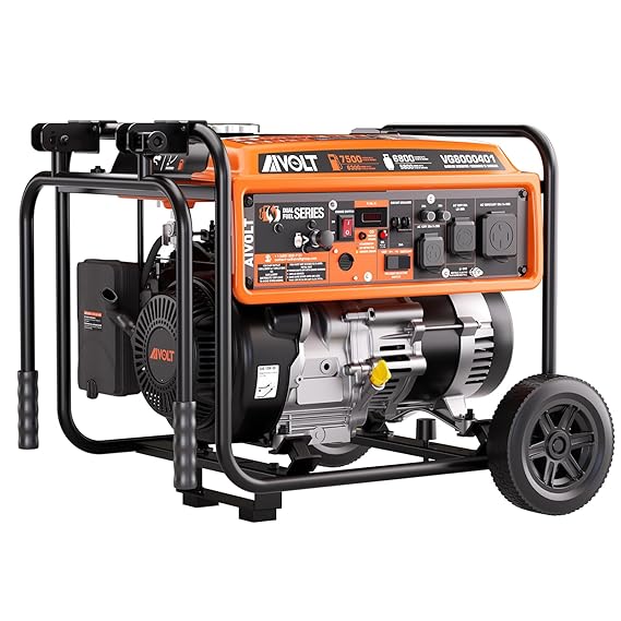 AIVOLT Generator 7500 Watt Dual Fuel Portable Generator with Wheels, Gas and Propane Powered