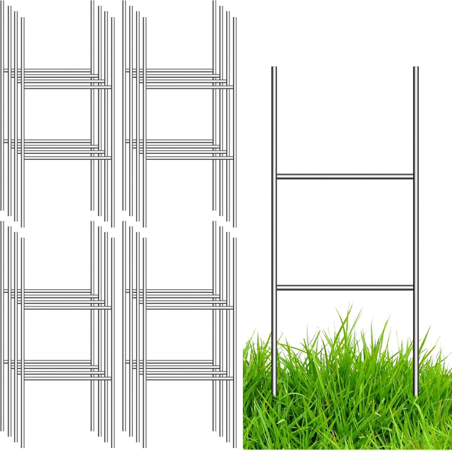 15 Pack Heavy Duty HStakes for Yard Signs, Steel Yard