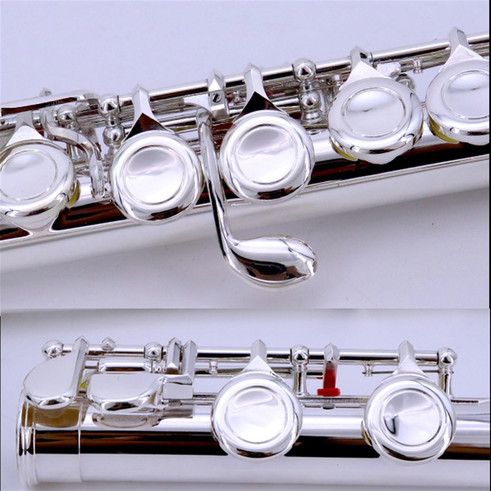 16 Flauto Traverso In Rame Bianco Con Chiave In Do Placcato In Argento A Fori Chiusi Con Chiave In Mi Flauto Diviso Livello Di Prestazioni Professionale Per Principianti