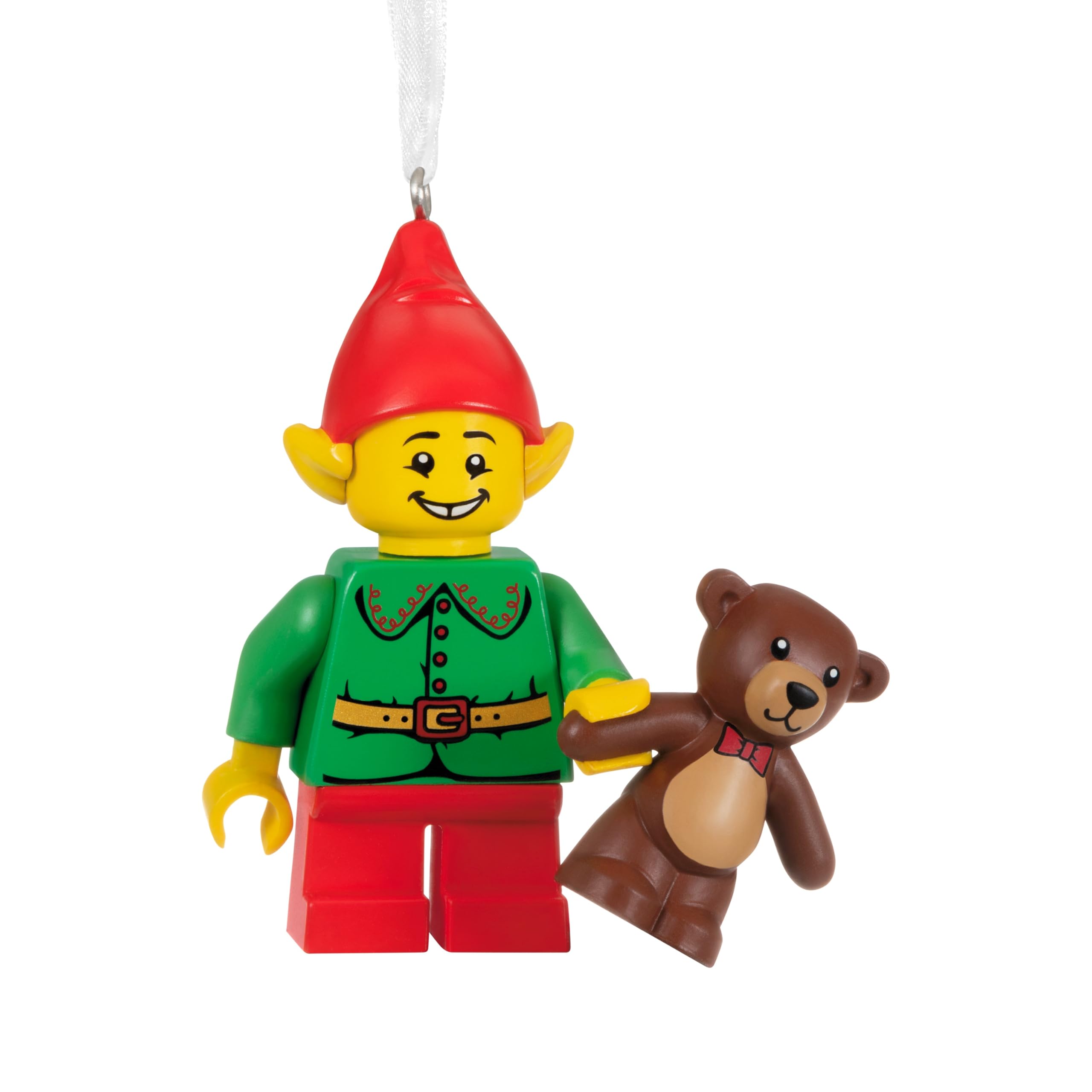 Hallmark Collectable Keepsake LEGO Minifigure Elf and Teddy Ornament