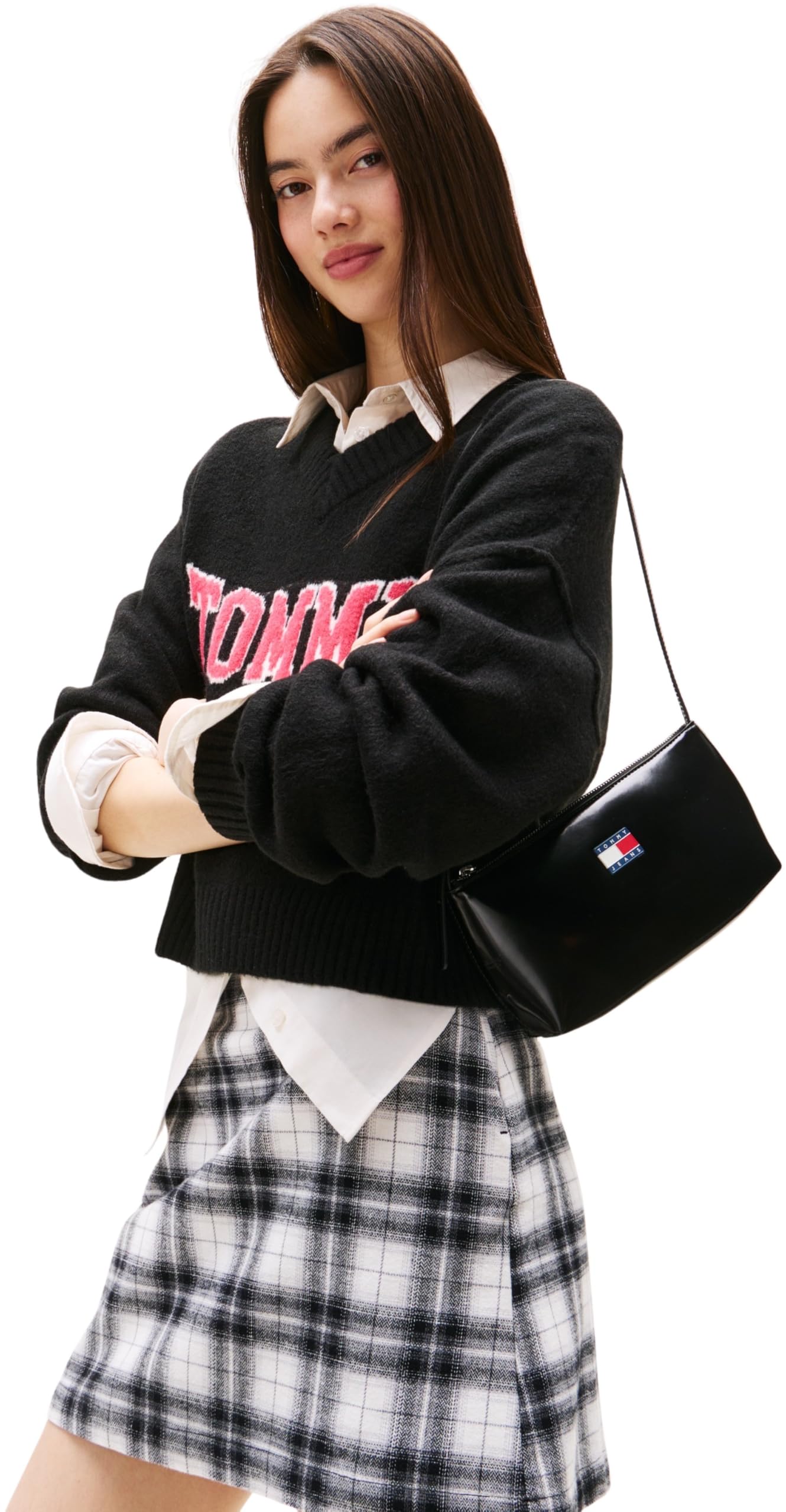 Tommy Jeans Donna Borsa a Spalla Must Bag Lucida