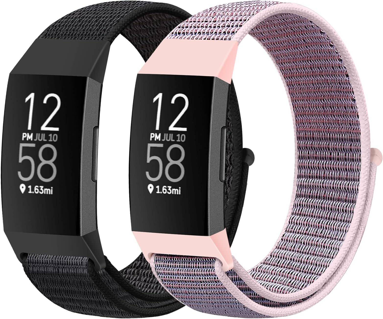 Nylon Watch Bands Compatible with Fitbit Charge 4/Charge 3/SE, Soft Replacement Wristband Breathable Sport Strap with Band for Women Men