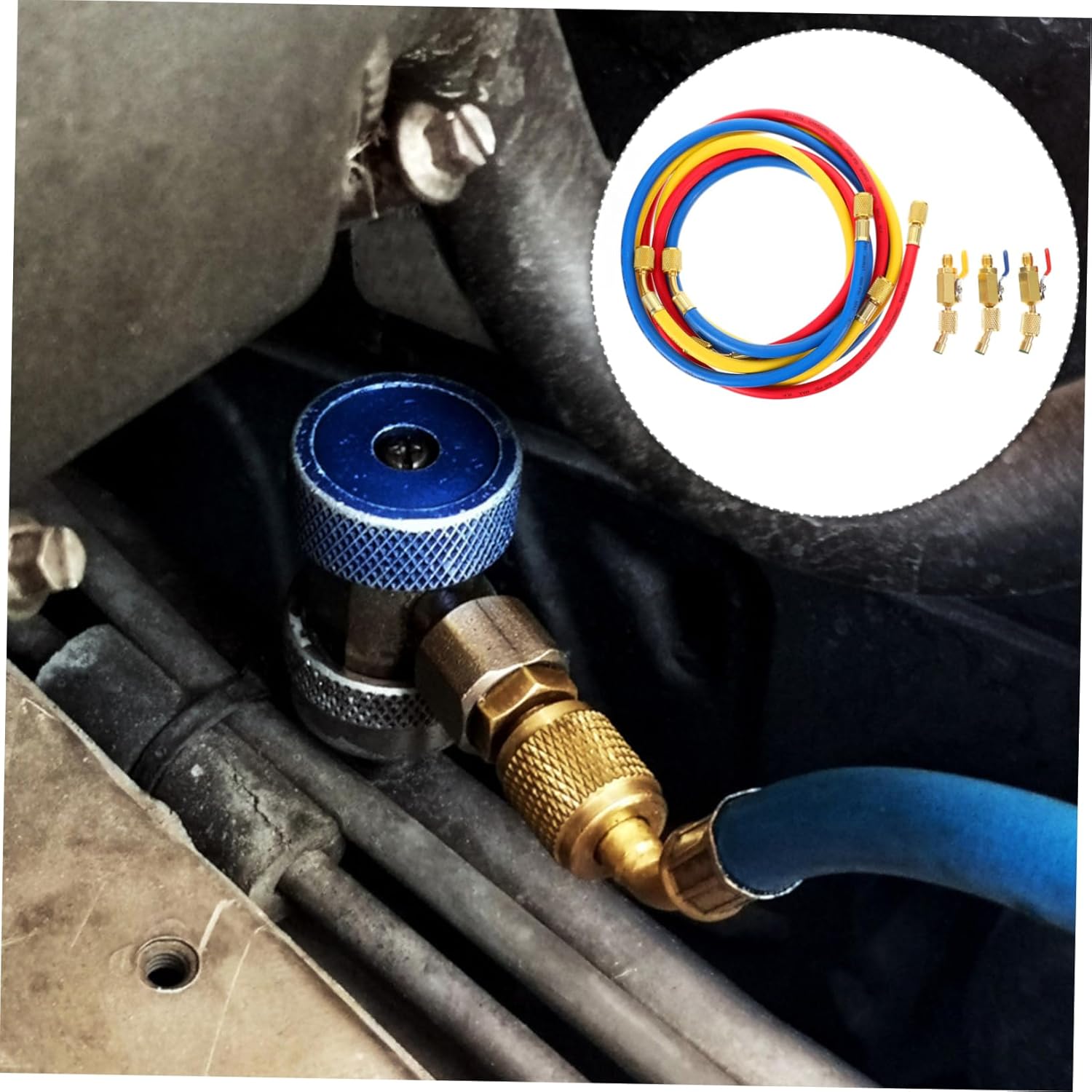 3Pcs Charge Hose with Ball Valves for Durable High Pressure Charging Tubes for Automotive Systems