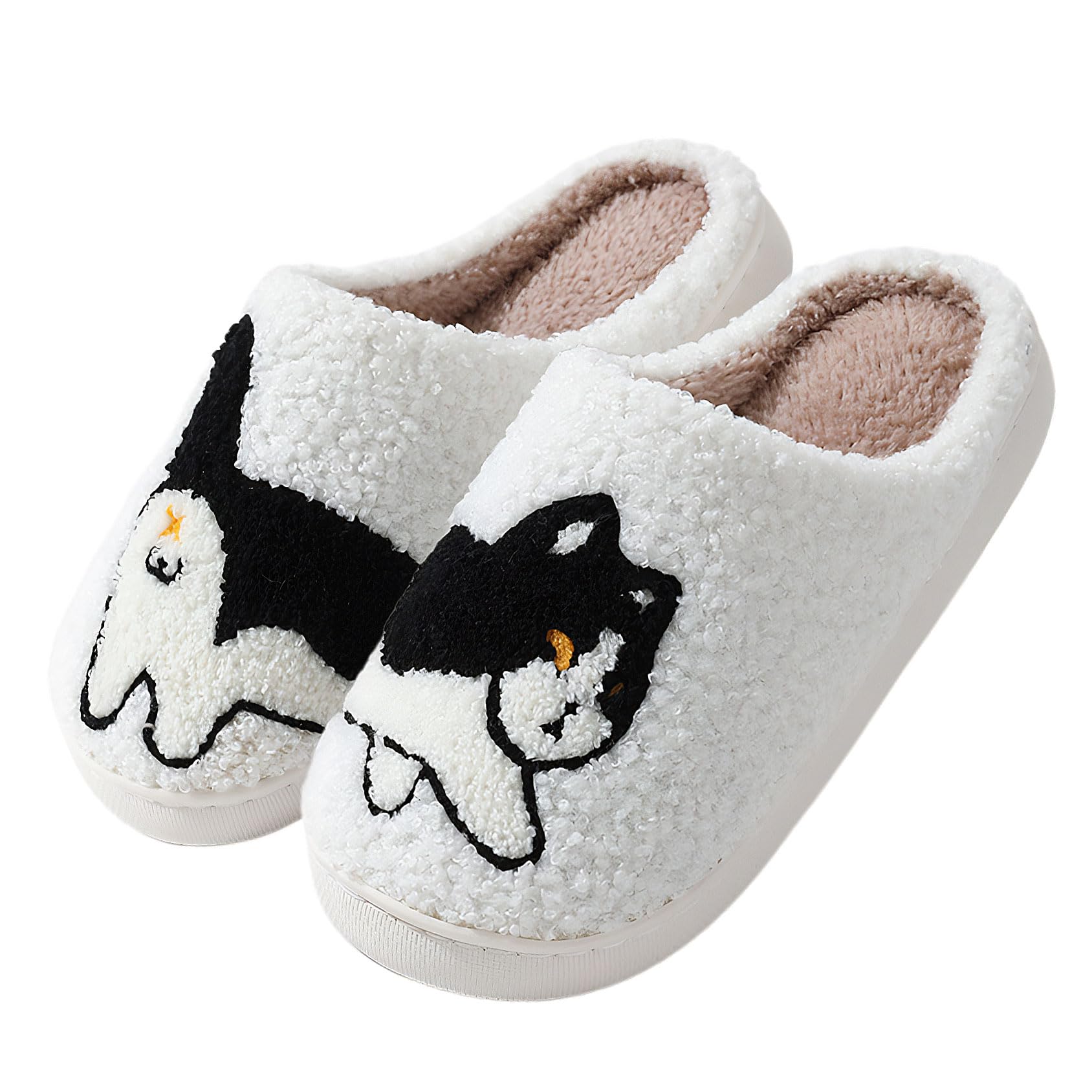 Women's Men's Funny Animal Slippers Cute Cartoon Plush Warm Comfy Couple Indoor Outdoor Home Shoes