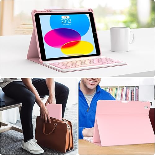 Miniatura 7 de Funda para iPad de 9ª generación con teclado, funda magnética mágica con teclado para iPad 10.2 de 9ª/8ª/7ª generación y Air 3, Pro 10.5, trackpad