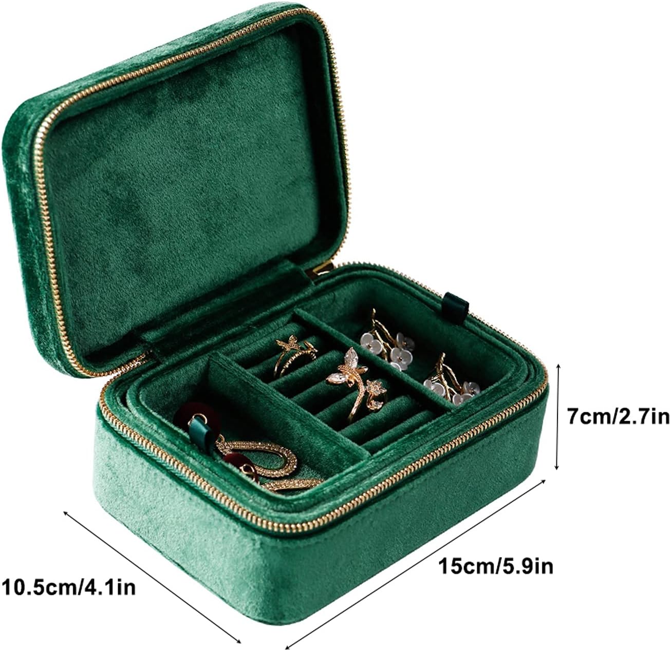 Jewelry Box 2 Tier Jewelry Box Jewelry Portable Organizer Flannel Jewelry Travel Storage Case Rings Earrings Handbag for Women Jewelry Boxes and Organizers