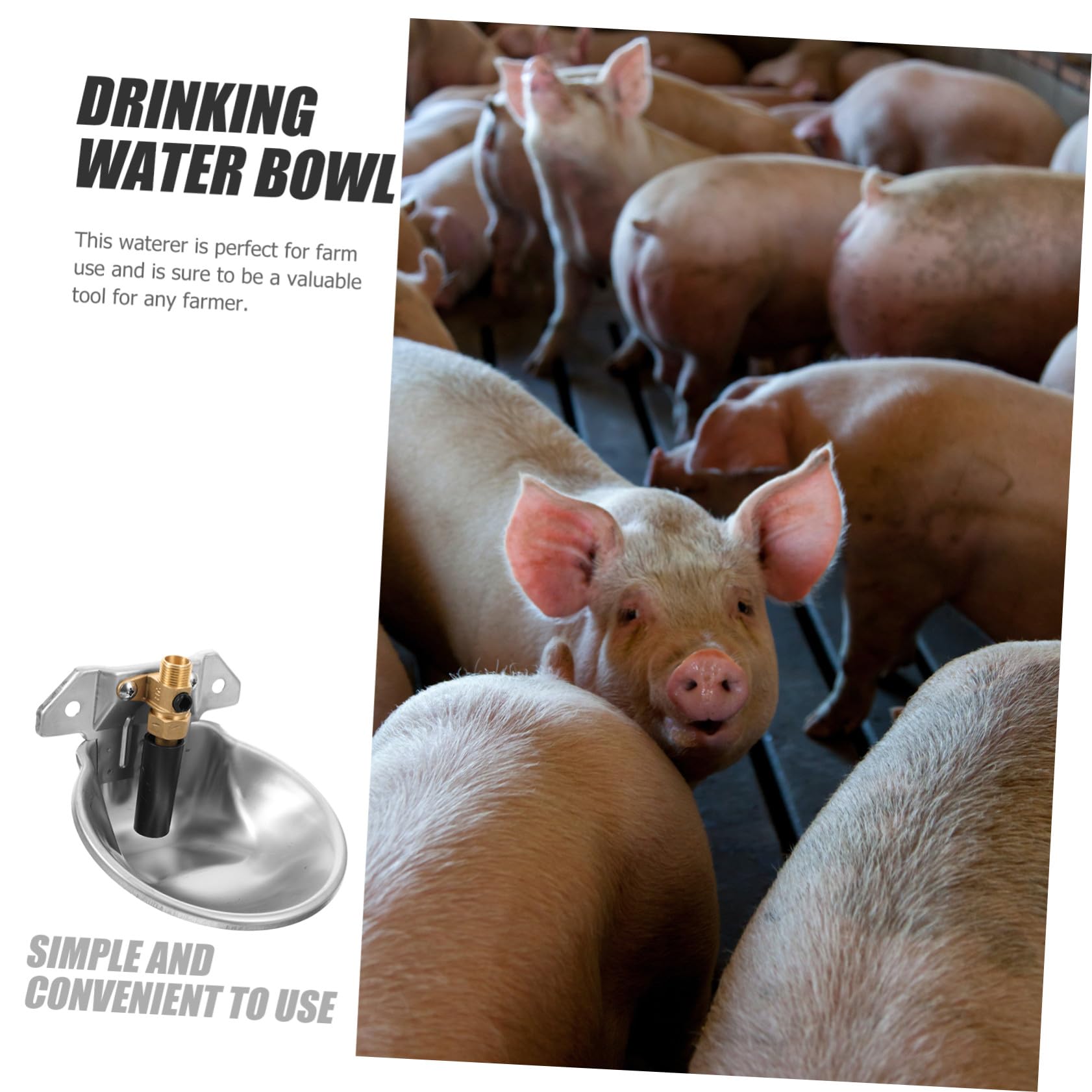 Dispensador Automático de Agua para Ganado y Vacas, Bebedero Exterior de Acero Inoxidable 304, Cuenco Grande para Ovejas y Cabras, Suministro Estable y Nivel Constante, Uso
