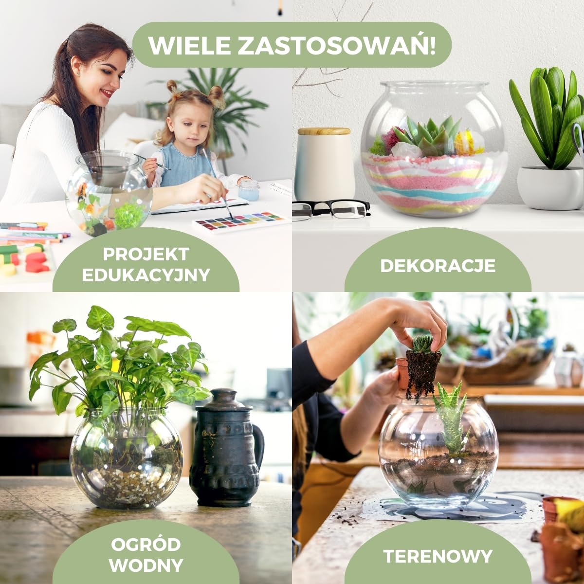 Mobiclinic® pets, Mał okrągł akwarium, Nemo, 4 litry, Plastik pet eco, Przezroczysty design, 20x20x17, 5cm, Łatwe do czyszczenia, Wytrzymałe, Idealne dekoracji domowej, Rośliny wodne