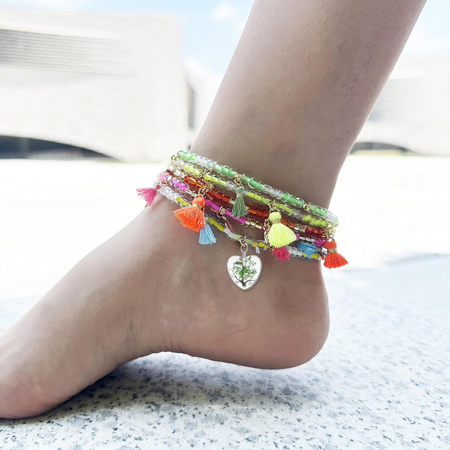 10Pcs Mix Dried Flower Tree Pendant Tree of Life Charms Lacework Transparent Glass Beads Pendant for Diy Jewelry Necklace Making - Image 4