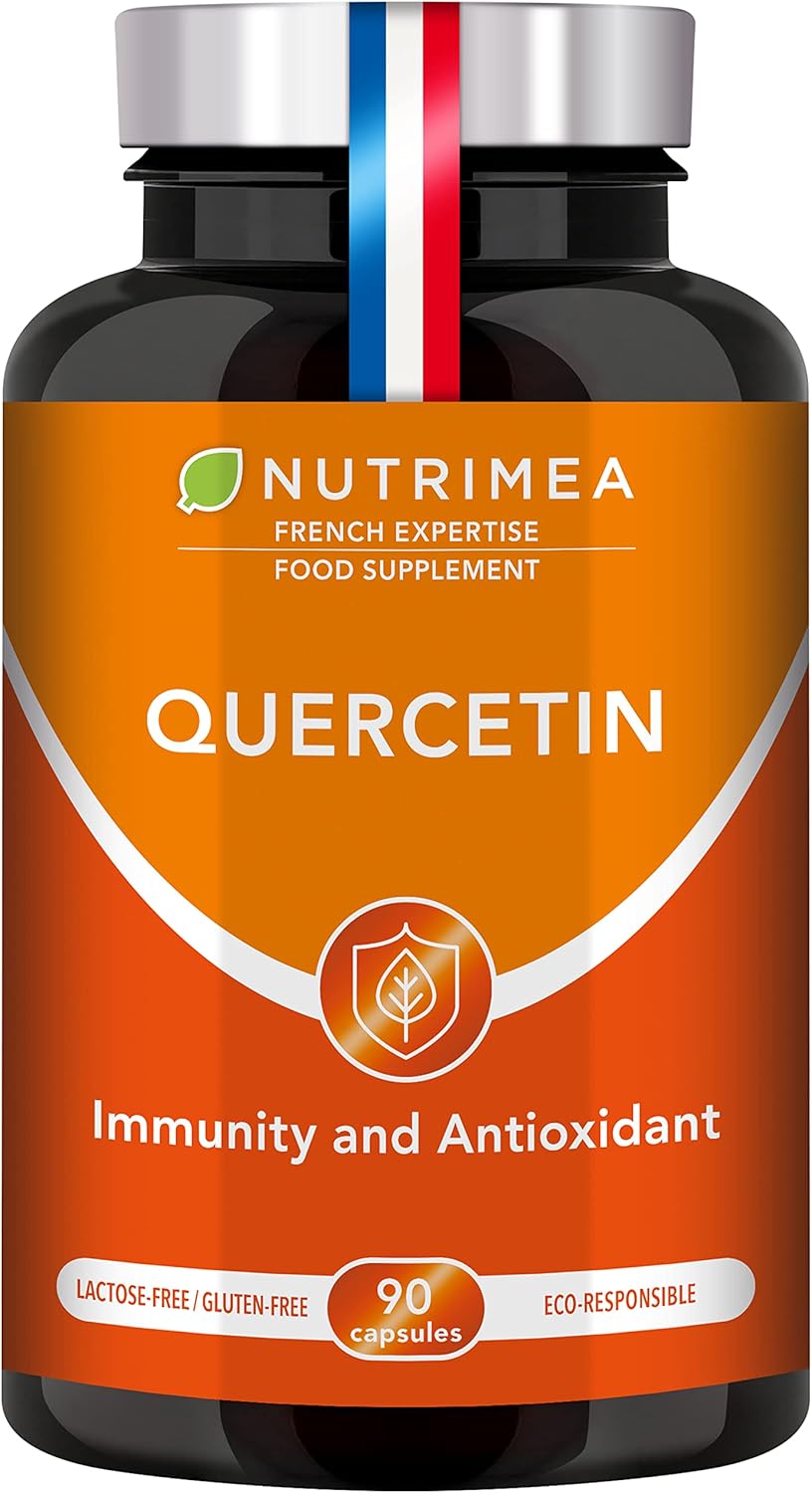 Vegan Quercetin 600mg with Bromelain & Vitamin C – 90 Softgels – Powerful Antioxidant & Immunity Booster – Excipient Free – French Expertise – Nutrimea