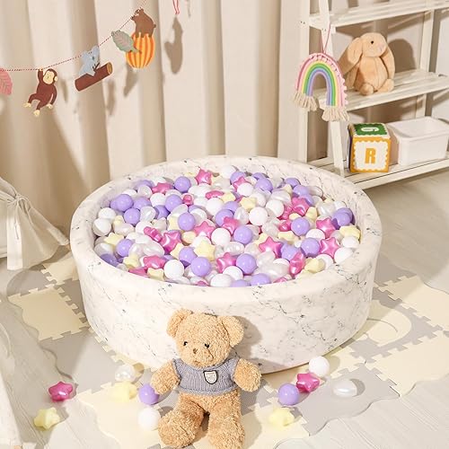 Miniatura 84 de STARBOLO Pelotas de estrella para niños pequeños, 100 unidades, estrellas de 2.55 pulgadas, sin ftalatos, sin BPA, no tóxicas, a prueba