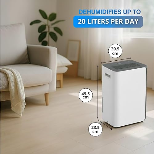 Vonia Deumidificatore portatile 20L, deumidificatore casa muffa, bianco - 2