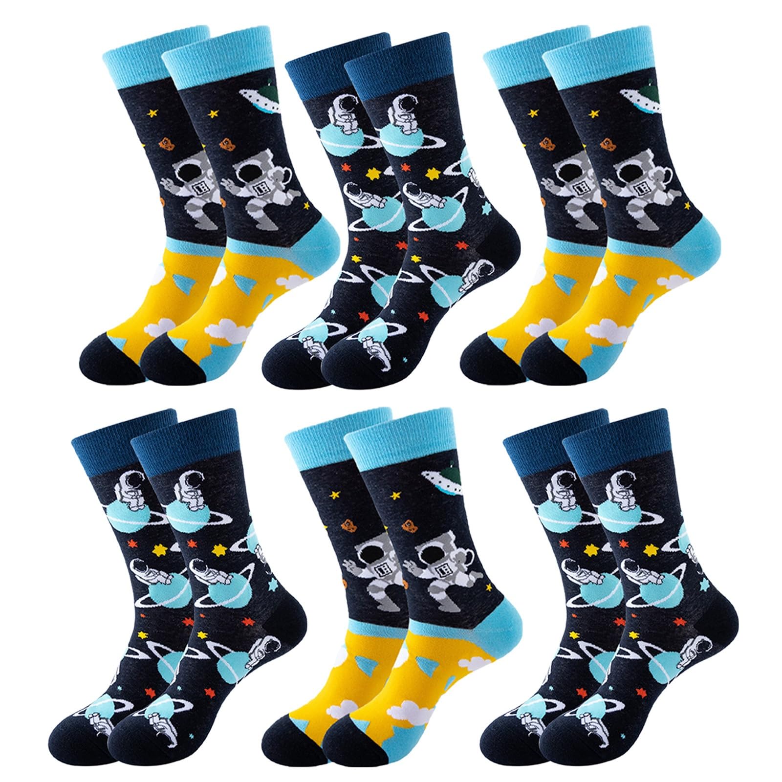 Calcetines ArtíSticos para Hombre, Divertidos Calcetines de Vestir, Calcetines de AlgodóN Divertidos y Coloridos, Paquete de Calcetines Divertidos(B-4,100 Pairs)