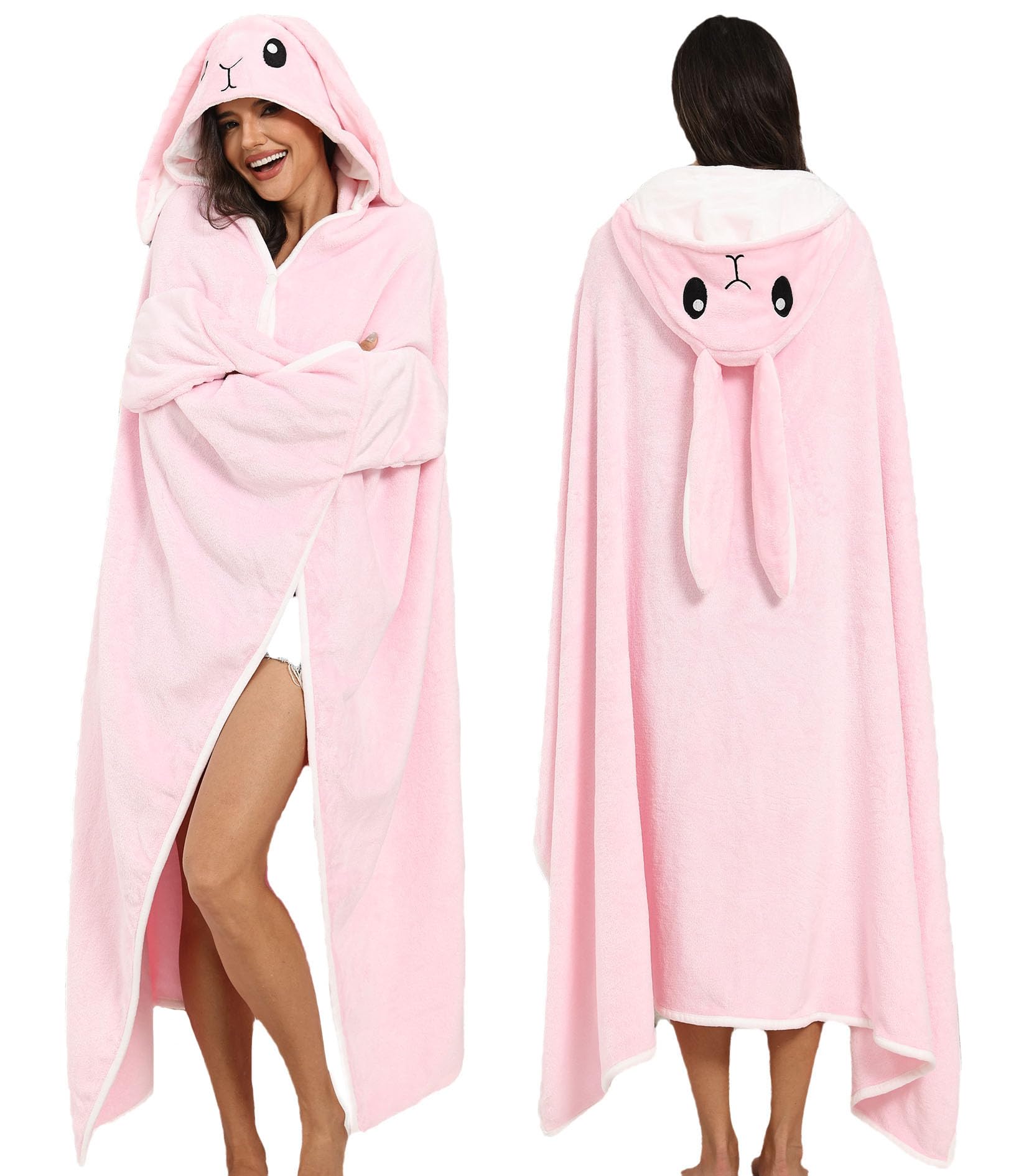 Wearable Blanket Hoodie Animal Fuzzy Blanket Warm Cozy Blanket Hoodie