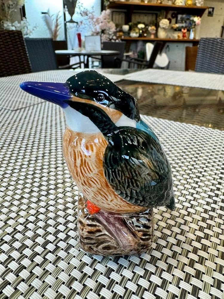 花と鳥の絵柄 陶器の一輪挿し 五十嵐務 鳥 一輪挿し ホワイト 美濃焼 陶芸作品 | 岐阜県瑞浪市