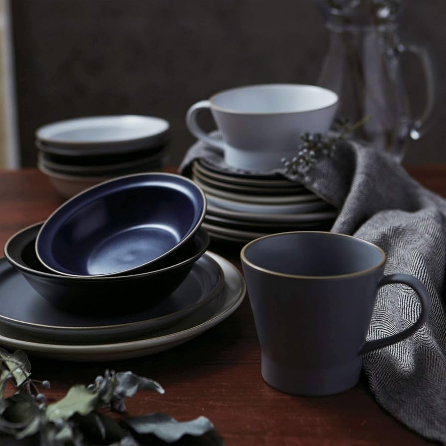 Amazon.co.jp: TAMAKI ペア食器セット エッジライン グレー 6点