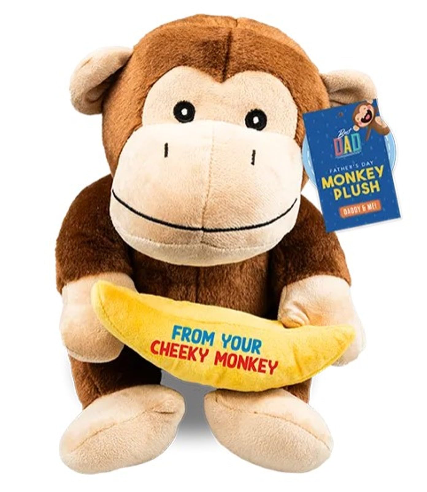 Personalised Monkey Plush Soft Toy Holding a 'Cheeky' Banana 26 cm Any Occasion