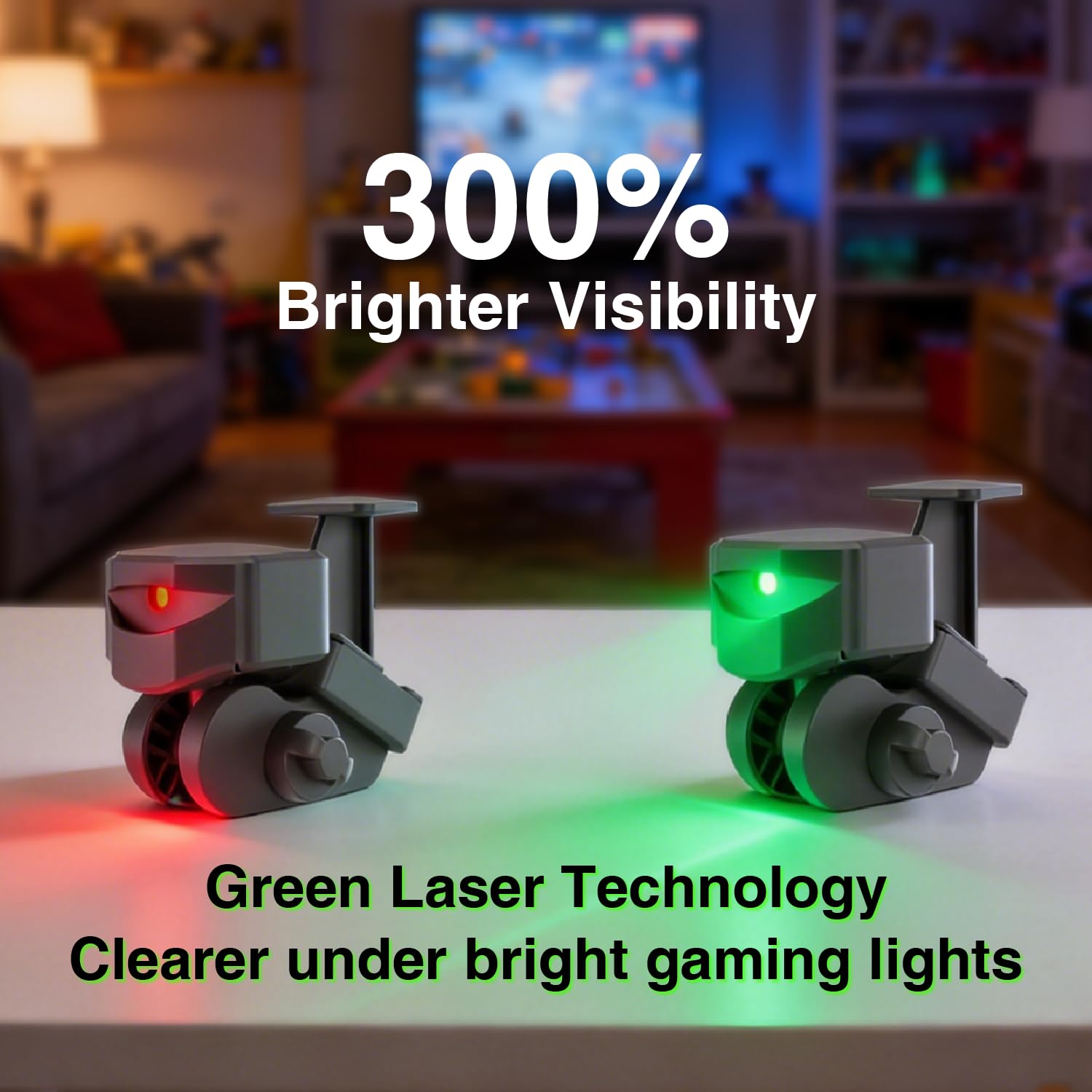 FunVision Ligne de lancer de fléchettes laser verte 360° avec batterie rechargeable USB