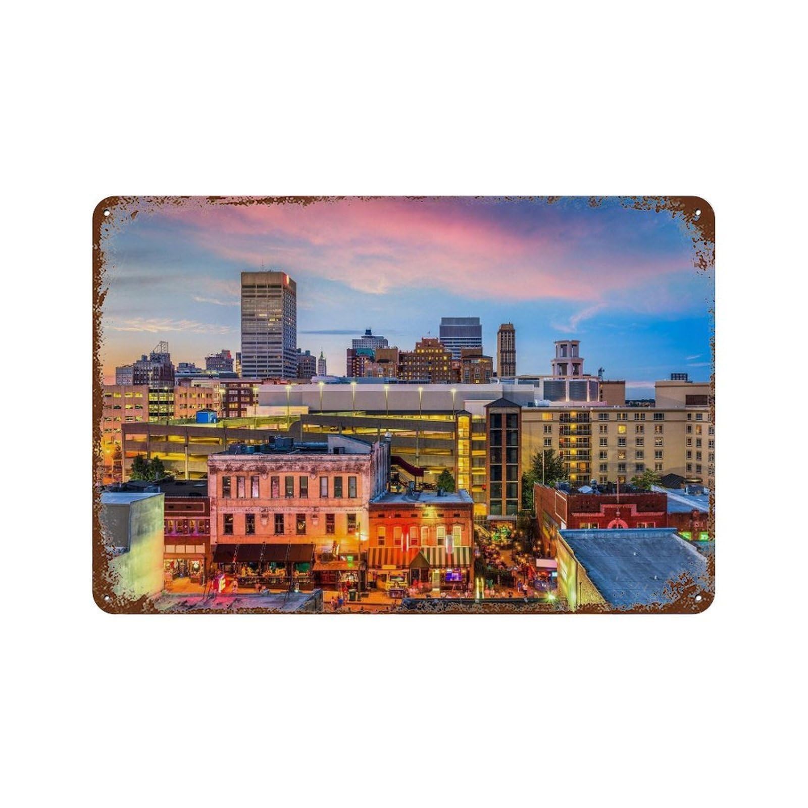 xiaoxiaoshen Real Photo Memphis Decor Tennessee Wall Decor Art Metal Tin Poster Modern Home Decor Art Home Bar Shop Decorations Vintage Sign 20x30cm