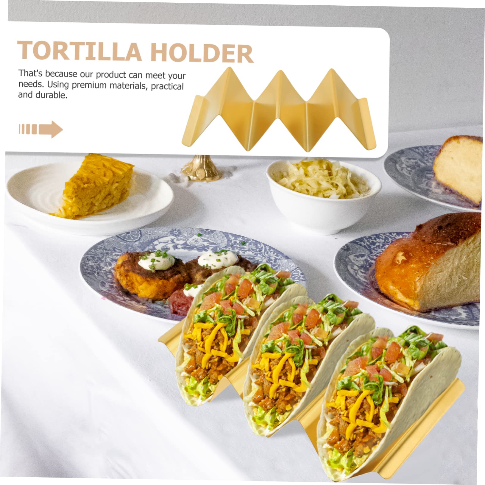 Cabilock Compact Size Metal Taco Holder Easy to Clean and Reuse Pancake Stand for Restaurant and Home