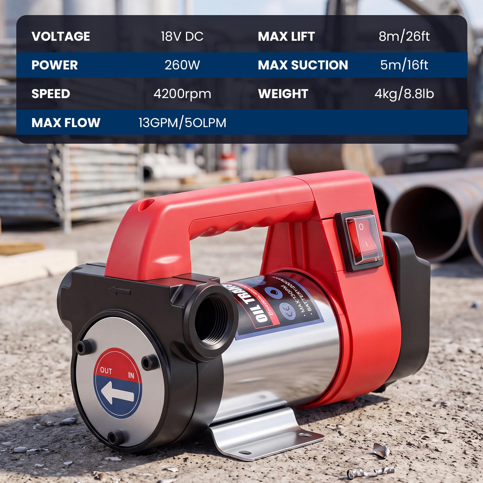 Mxmoonant Pompe de transfert diesel électrique sans fil LT-05