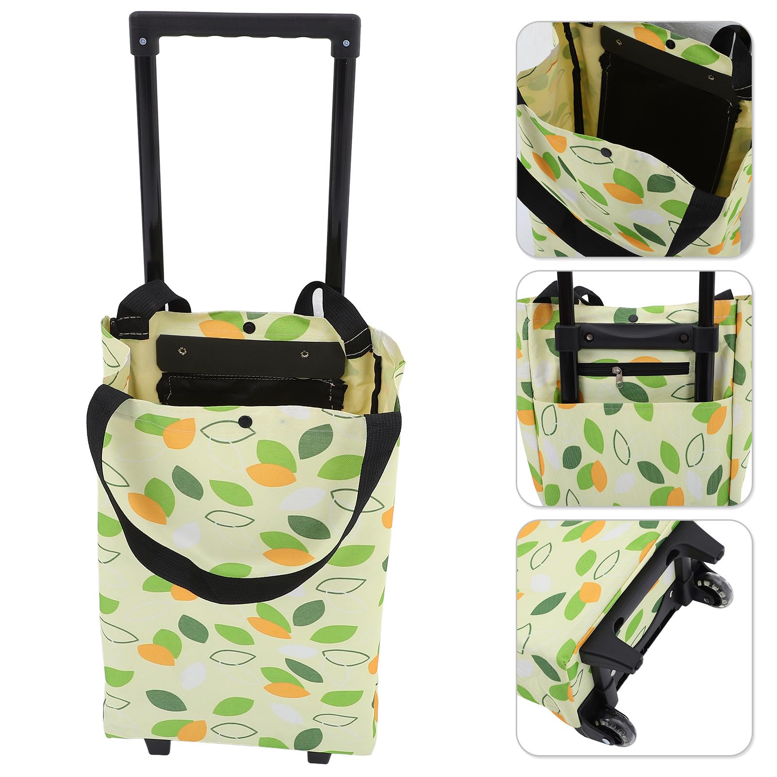 GALPADA Faltbare Einkaufstasche mit Rädern Wiederverwendbarer Großer Einkaufsbeutel aus Synthetischem Material für Schule und Supermarkt Leichter Outdoor Trolley