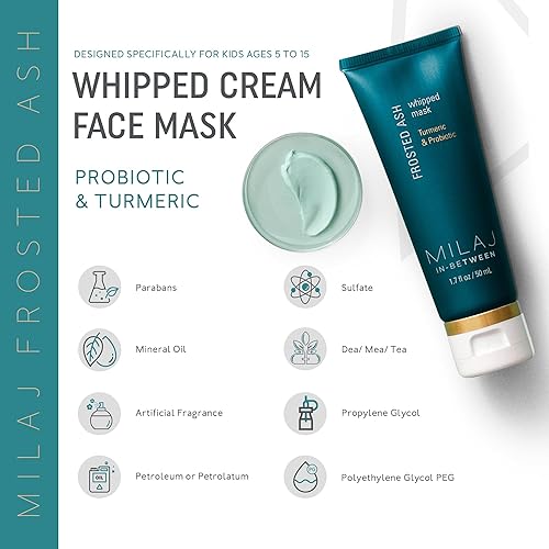 Miniatura 2 de MILAJ Mascarilla facial probiótica y cúrcuma de ceniza esmerilada | Mascarilla hidratante batida y limpiador profundo de poros | Cuidado de la piel