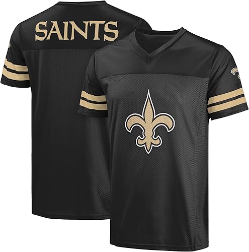 Miniatura 13 de FOCO NFL Camiseta para Hombre con Logo Oficial Wordmark para Día de Juego de Fútbol Americano Cuello en V