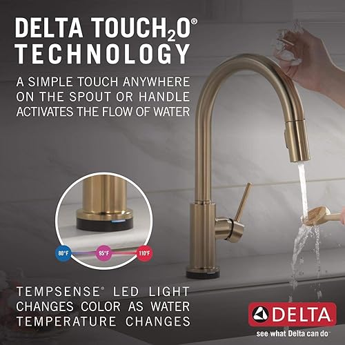 Miniatura 2 de Grifo mono comando Delta Faucet Trinsic 9159-AR-DST para fregadero de cocina con rociador extraíble y cabezal magnético color ártico inoxidable