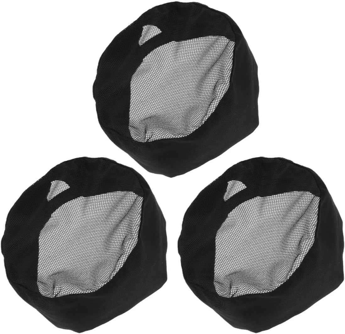 Milisten 3pcs Unisex Black Chef Hat Set, Double-Layer Polyester Cotton Kitchen Cooking Caps, Adjustable Bakery Working Hats for Men and Women Food Service