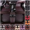 Car Floor Mats Compatible for M5 F10 2011-2017, Anti-Slip Leather Floor Liner All Weather Car Mats, Black Red