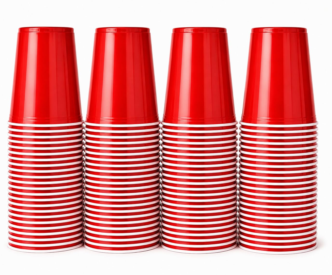 1ABOVE Red Plastic Party Cups 16 Oz – Pack of 50 Durable Disposable Drinking Cups, Reusable & Stackable Red Cups for Parties, BBQs, Picnics, Weddings & Events