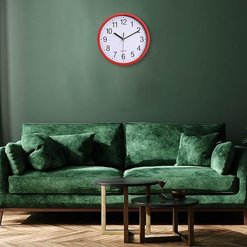Miniatura 6 de Large Wall Clock, 10 Inch Silent Non-Ticking Quartz Battery Operated Black Wall Clock,Classic Round Living Room Clocks Wall for Kitchen Office Home