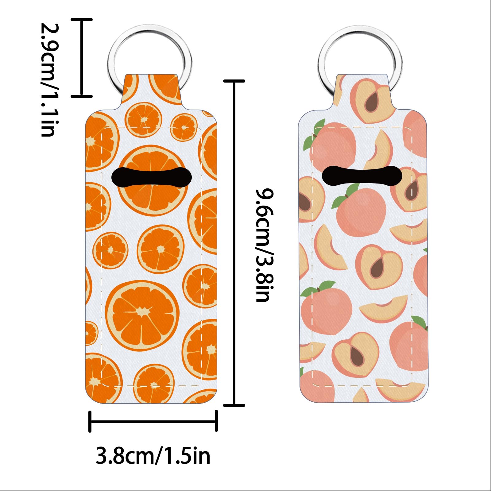 FREEBLOSS 4Pcs Clip-on Lipstick Balm Holder for Women Chapstick Holder Keychain Summer Elements Pattern Lip Balm Keychain Holders with Clip 1.5'' x 3.8'' - Image 2