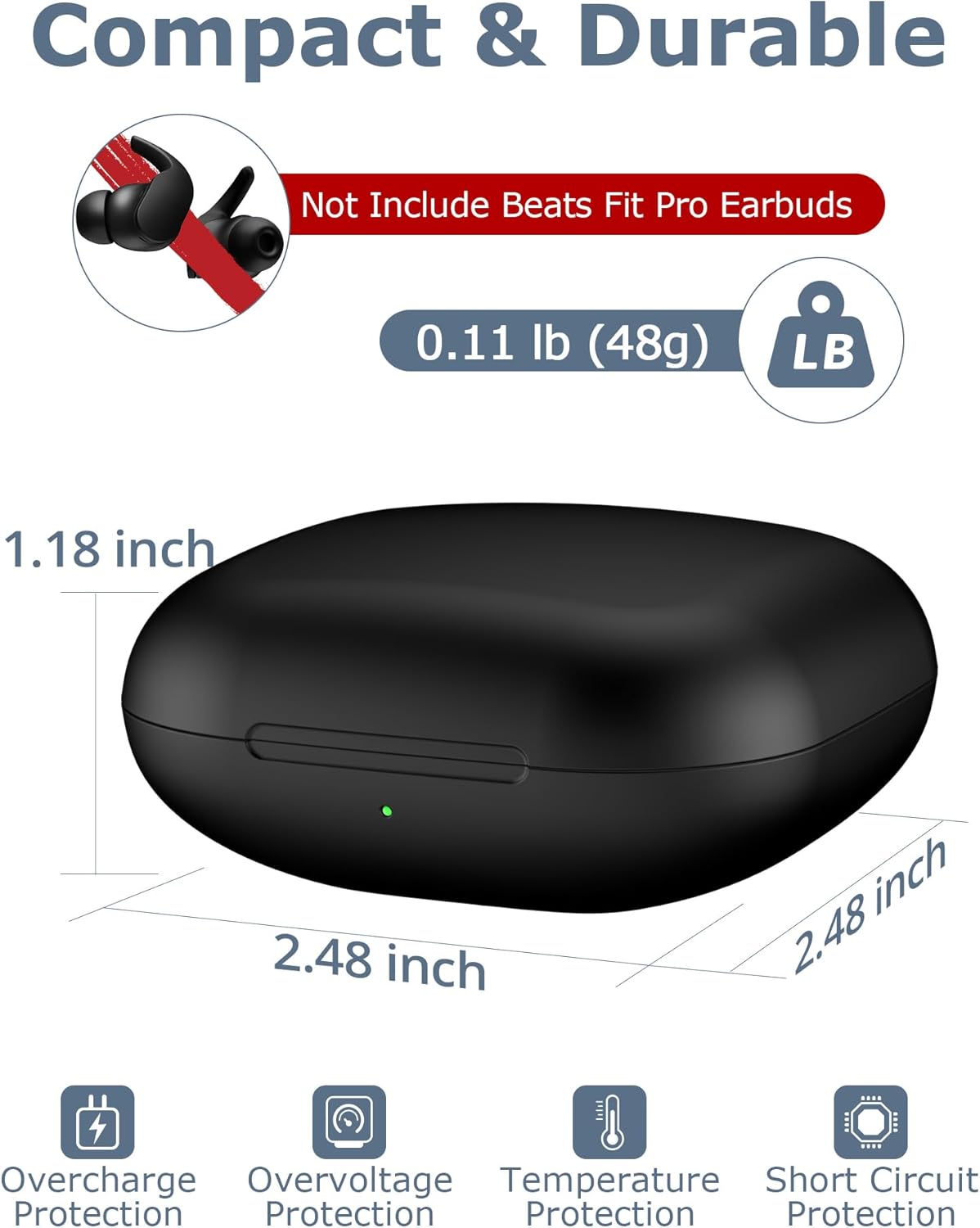Charging Case Replacement Compatible with Beats Fit Pro - 700mAh Battery Wireless Earbuds Charger Case with Bluetooth Pairing - Image 2