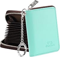 Vista 34 de FurArt Cartera con Cremallera para Mujeres, Cartera con Bloqueo RFID para Tarjetas de Crédito, Portador de Tarjetas de Presentación, Cartera Llavero