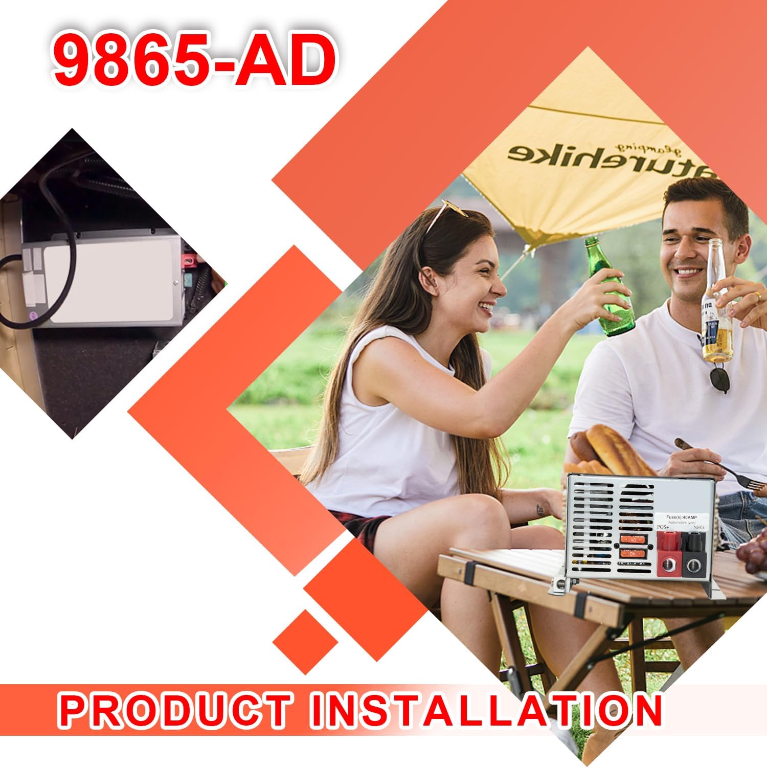9865-AD 65 Amp Deck Mount Power Converter/Charger Replacement for RV Trailer Camper 9800 Series