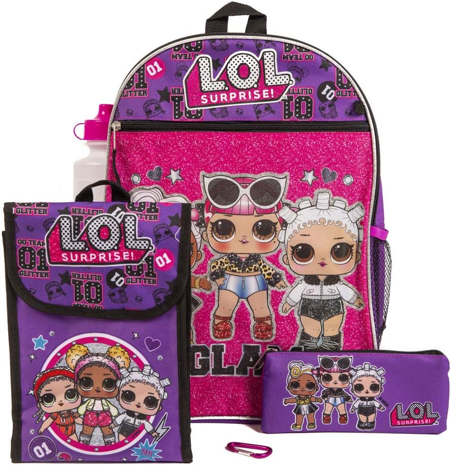 Fast Forward LOL Dolls Backpack with Lunch Box Set Bundle