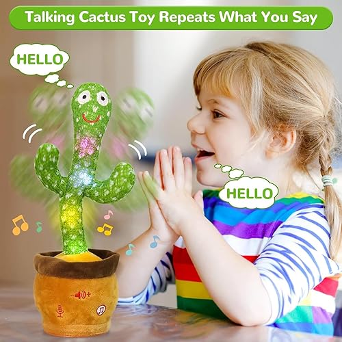 Miniatura 4 de Emoin Juguete de cactus que habla de cactus bailarín, juguete de cactus para bebés, canción para niños y caja, imitando la grabación y repitiendo lo