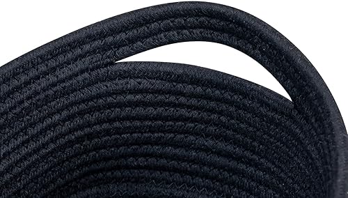 Miniatura 5 de CubesLand Lindas Cestas Canastas Negras, Pequeñas Cestas de Almacenamiento Tejidas para Estante, Cesta para Guardería de Bebé, Cesta Organizadora