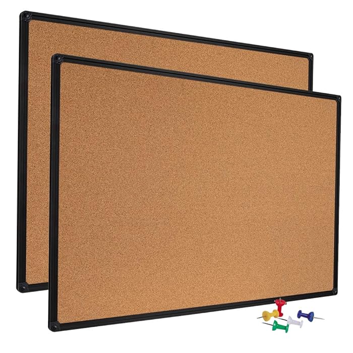 Buy DexBoard 2 Pack 36 x 24 Inch Cork Notice Board Bulletin Message