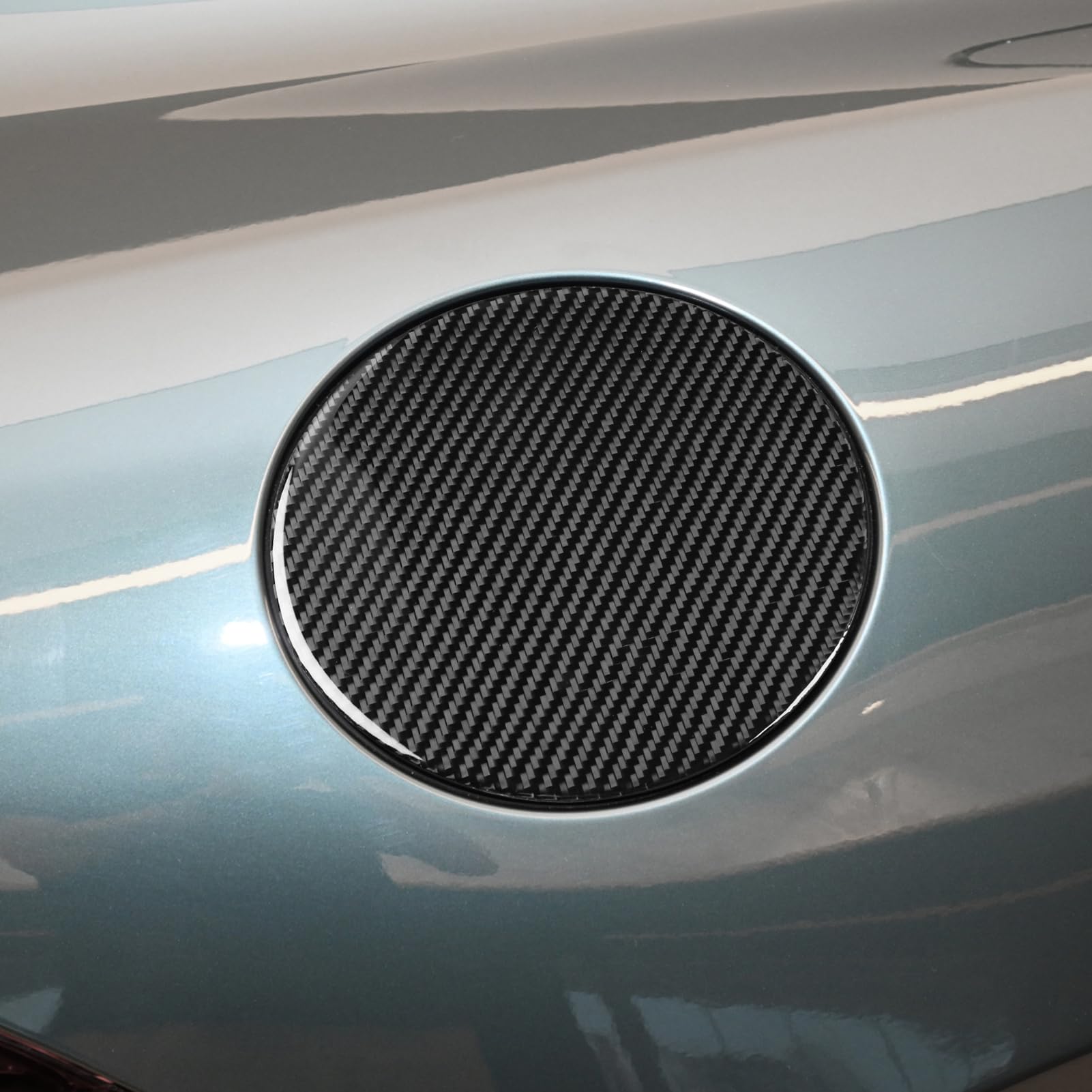 UOADA Real Carbon Fiber Soft Sticker Decal Cover Fuel Cap Compatible with Jaguar F-Type 2013-2024 2014 2015 2016 2017 2018 2019 2020 2021 2022 2023 Exterior Accessories Black.