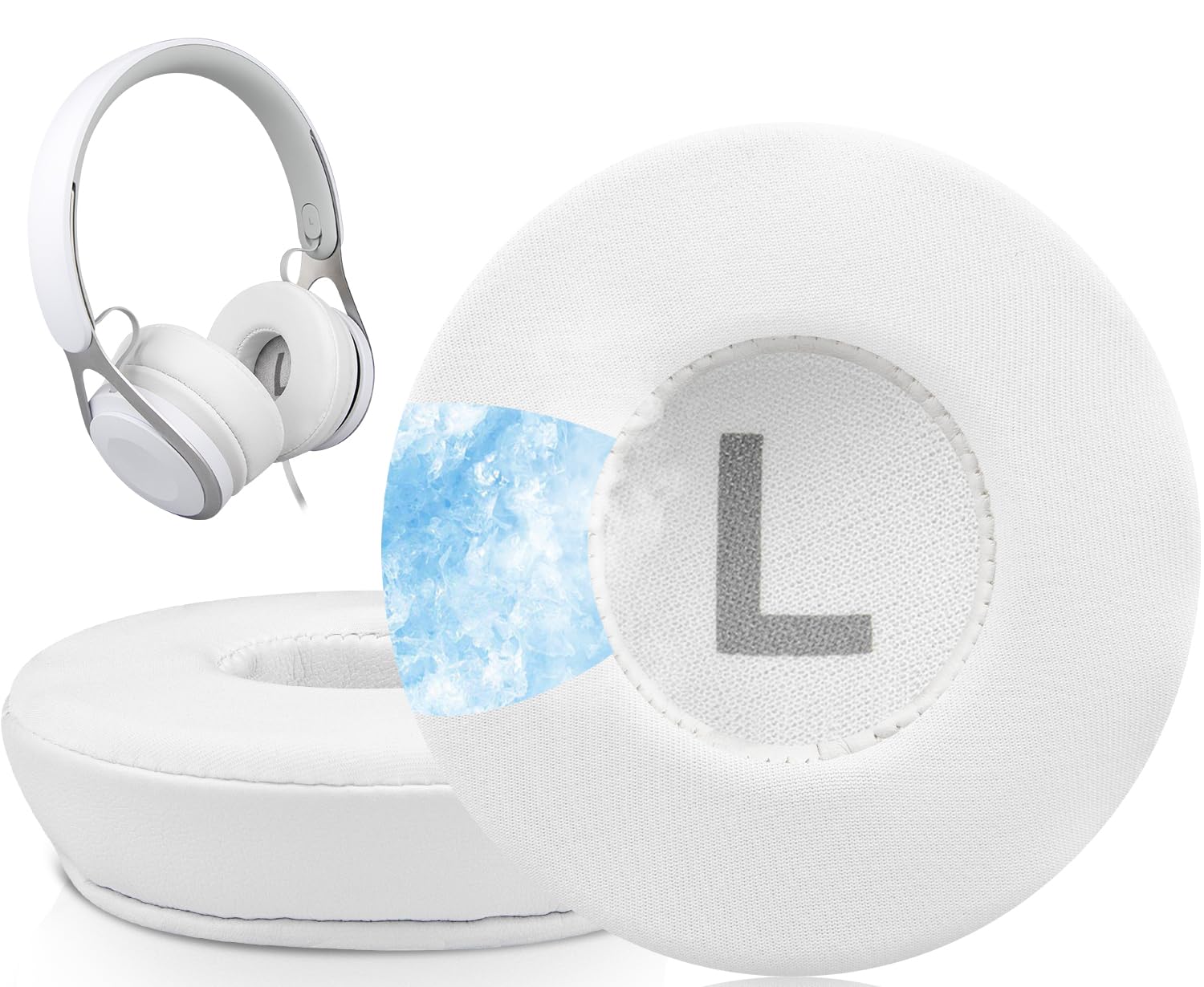 SOULWIT Professional Ear Pads Cushions Replacement for Beats EP Wired On-Ear Headphones, Ear Pads with High-Density Noise Isolation Foam - EP CG White